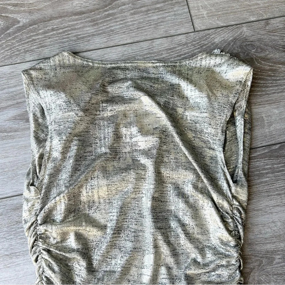 Joseph Ribkoff Light Gold Sleeveless Tunic with Ruching Style Made in Canada - Picture 14 of 15